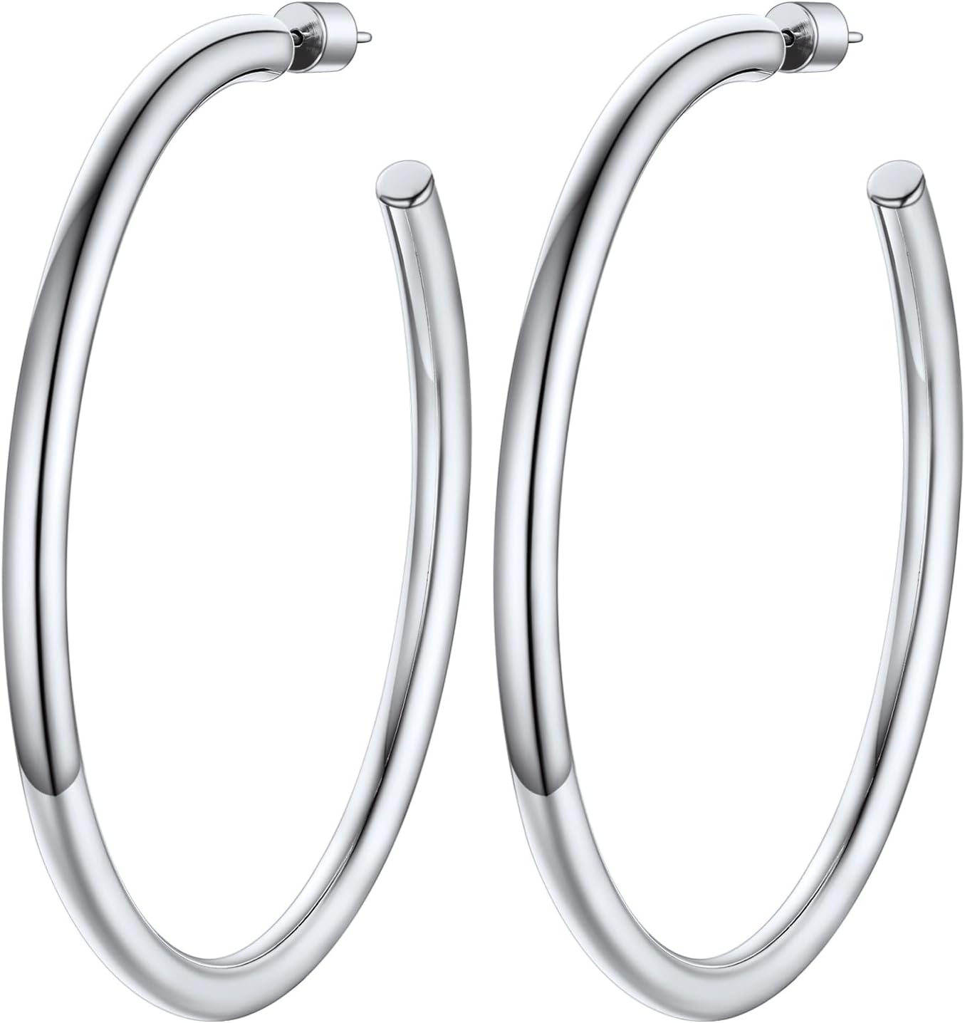 Detalle de PROSTEEL Boucles d’oreilles demi-créoles ouvertes en acier inoxydable (20 à 80 mm) pour femme