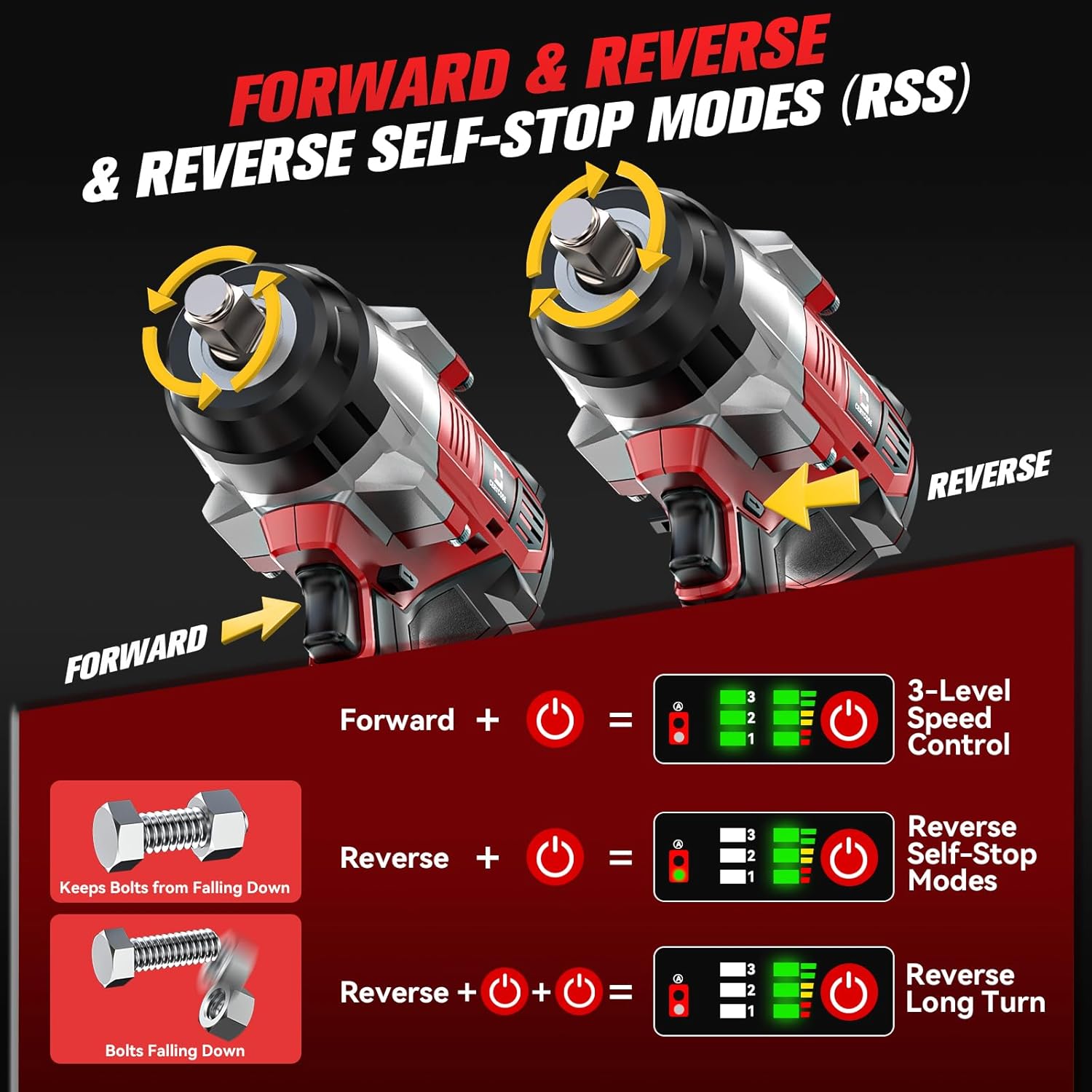 Thumbnail 6 de Cordless Impact Wrench 1/2 Inch — 1700 FT-LBS Heavy-Duty, Milwaukee 18V Compatible (Bare Tool)