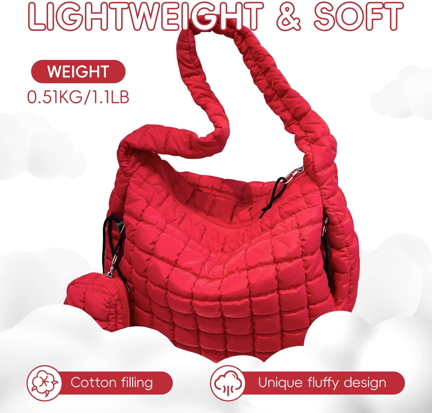 Detalle de Bagtopia Puffer Tote Bag for Women, Large Quilted Puffer Tote