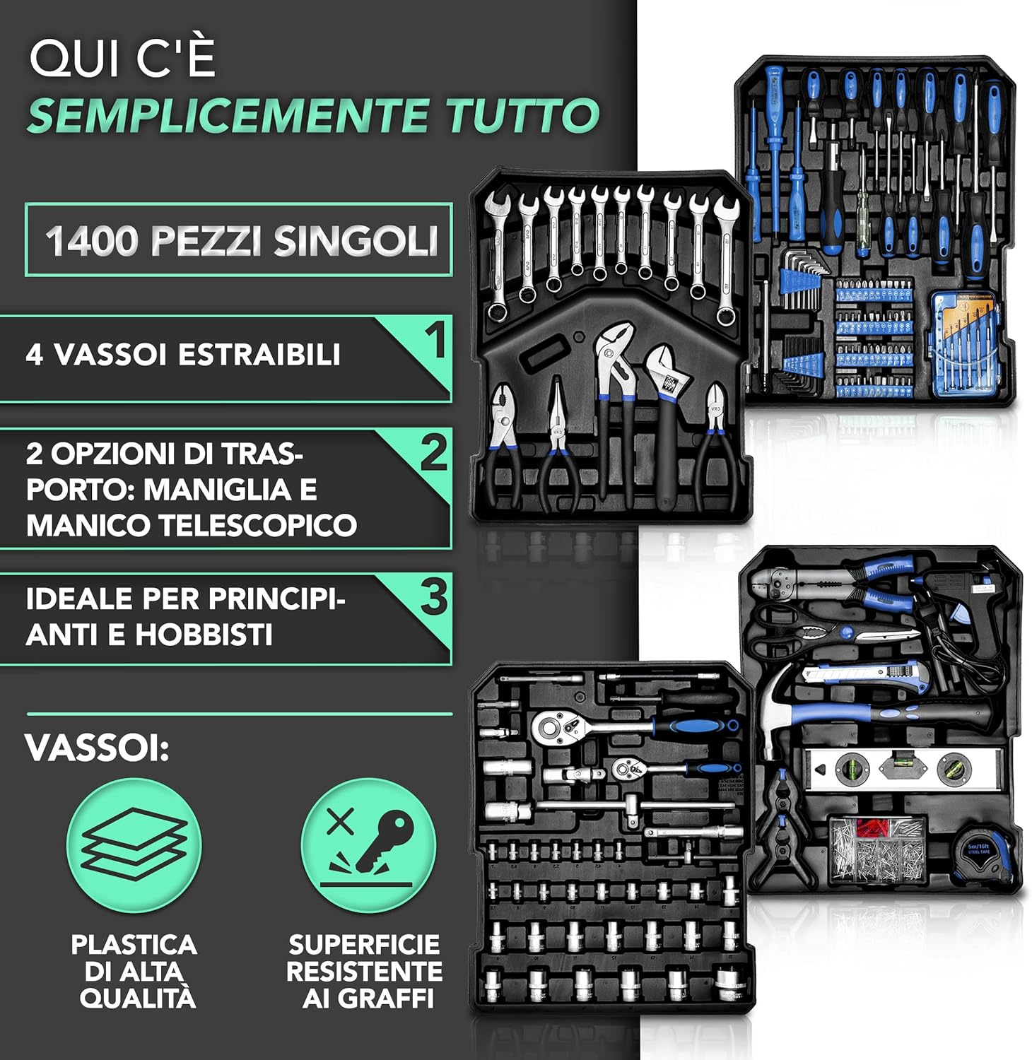 Thumbnail 1 de TRESKO Valigia attrezzi 949 pezzi