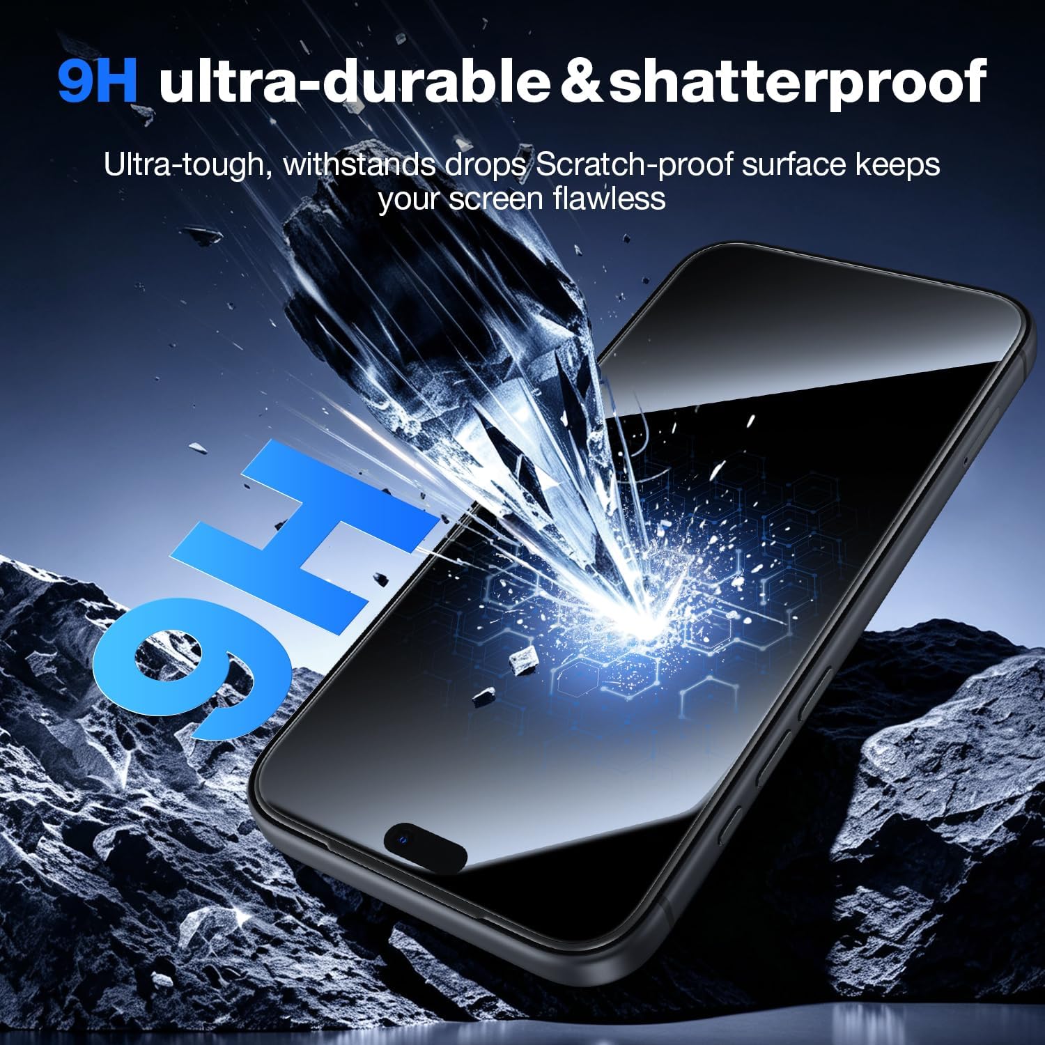 Detalle de Hoerrye iPhone 18 Pro Privacy Screen Protector, 360° Anti-Peep Glass, 2-Pack