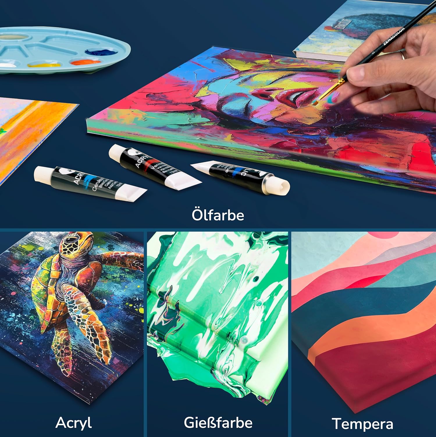 Thumbnail 4 de Zenacolor Leinwand 80x120 zum Bemalen 🎨