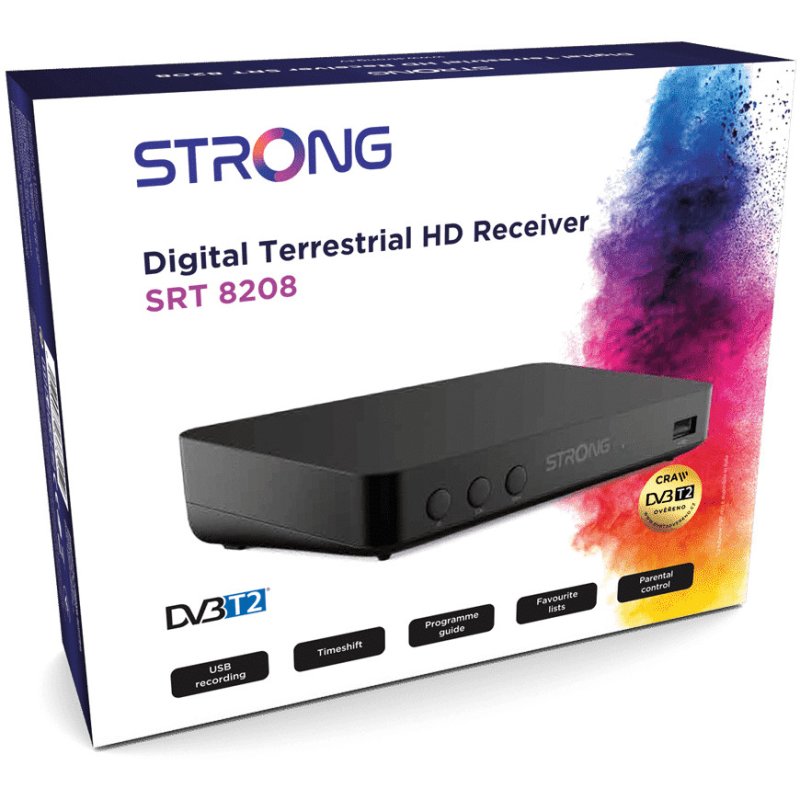 Detalle 2 de Strong SRT 8208: Receptor DVB-T2 HD con grabación USB y Timeshift