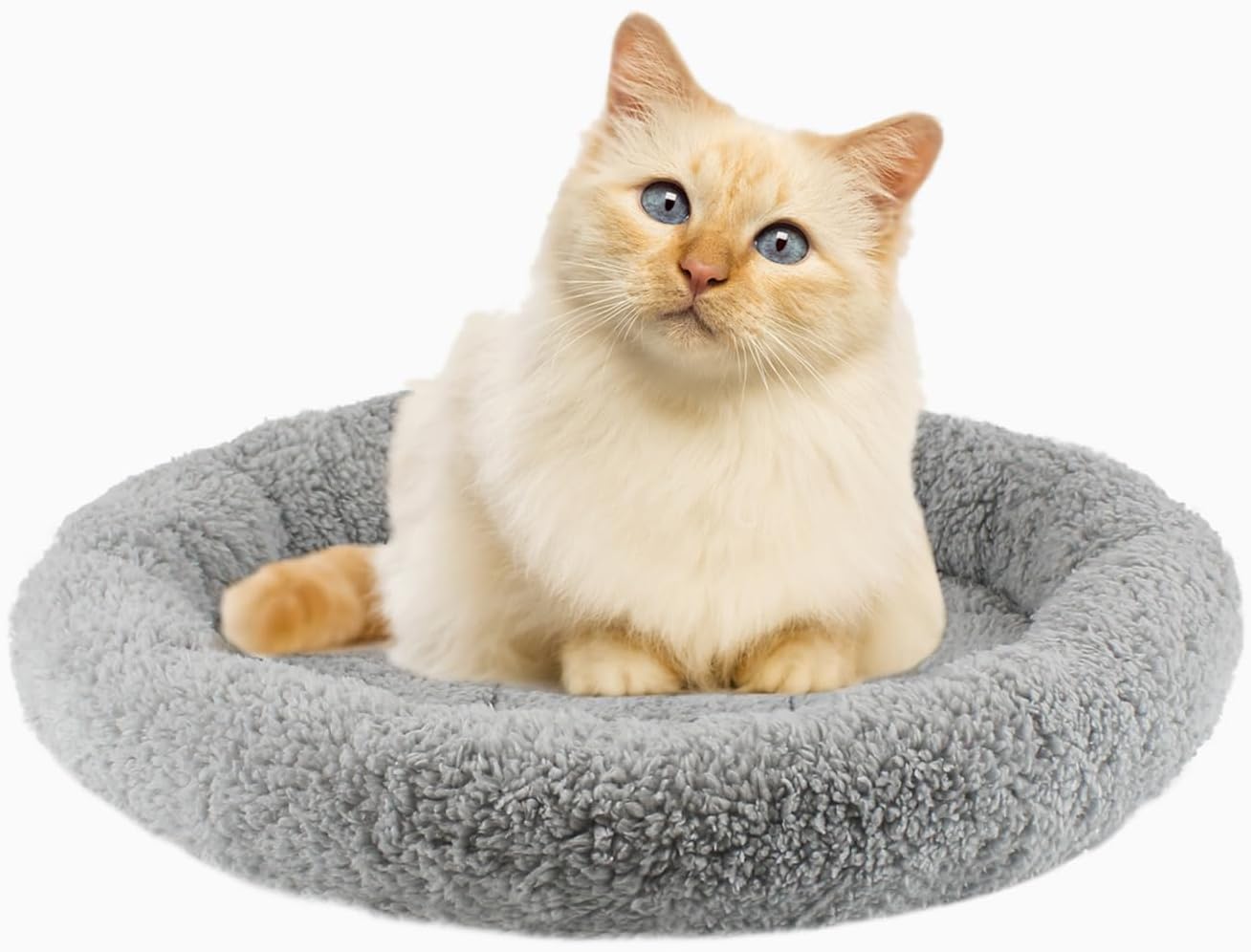 Thumbnail 6 de PETLESO Round Cat Bed: Soft Plush Cushion for Cats and Small Dogs (19.5” diameter)