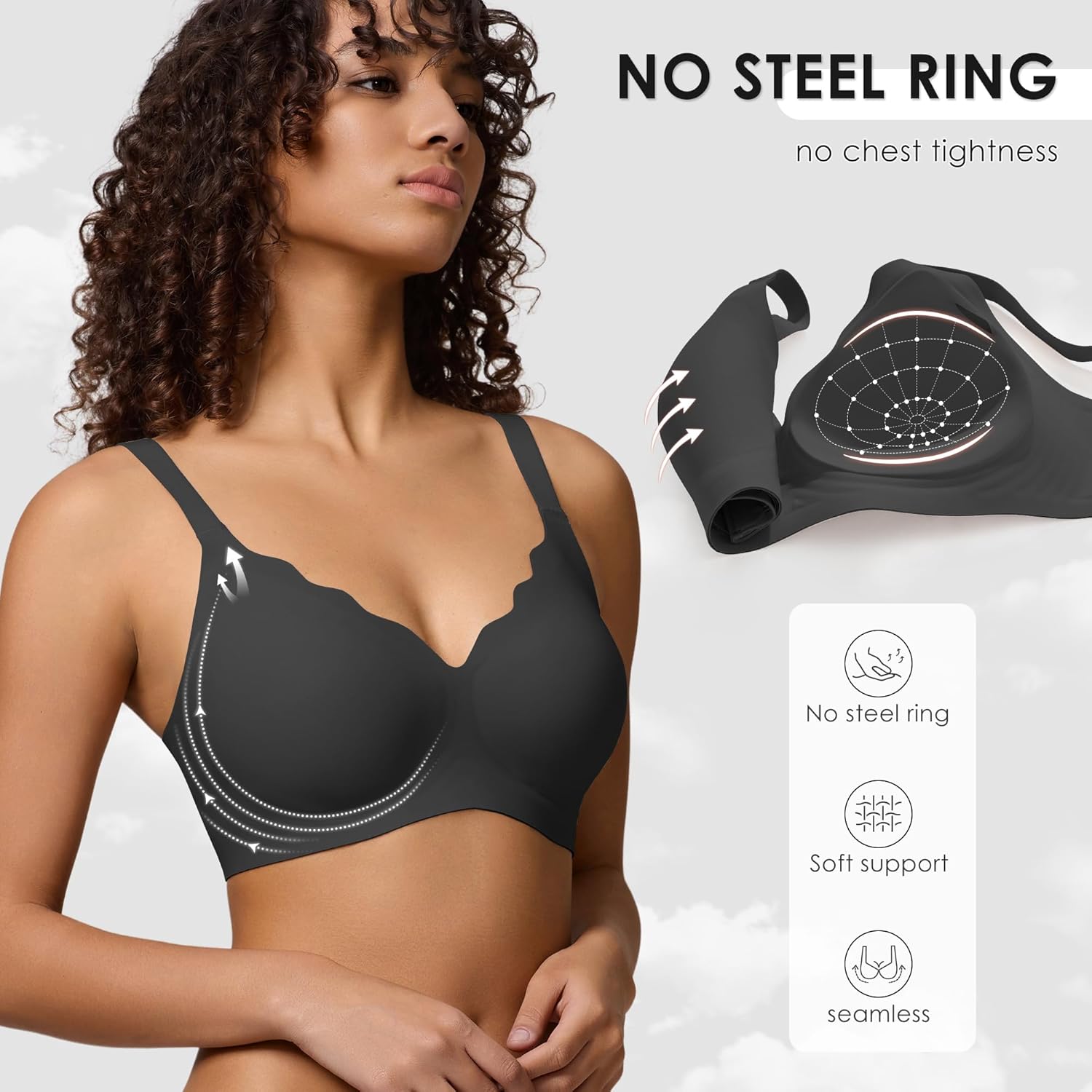 Thumbnail 2 de Wireless Seamless Jelly Bra Full Coverage Push-Up Bra