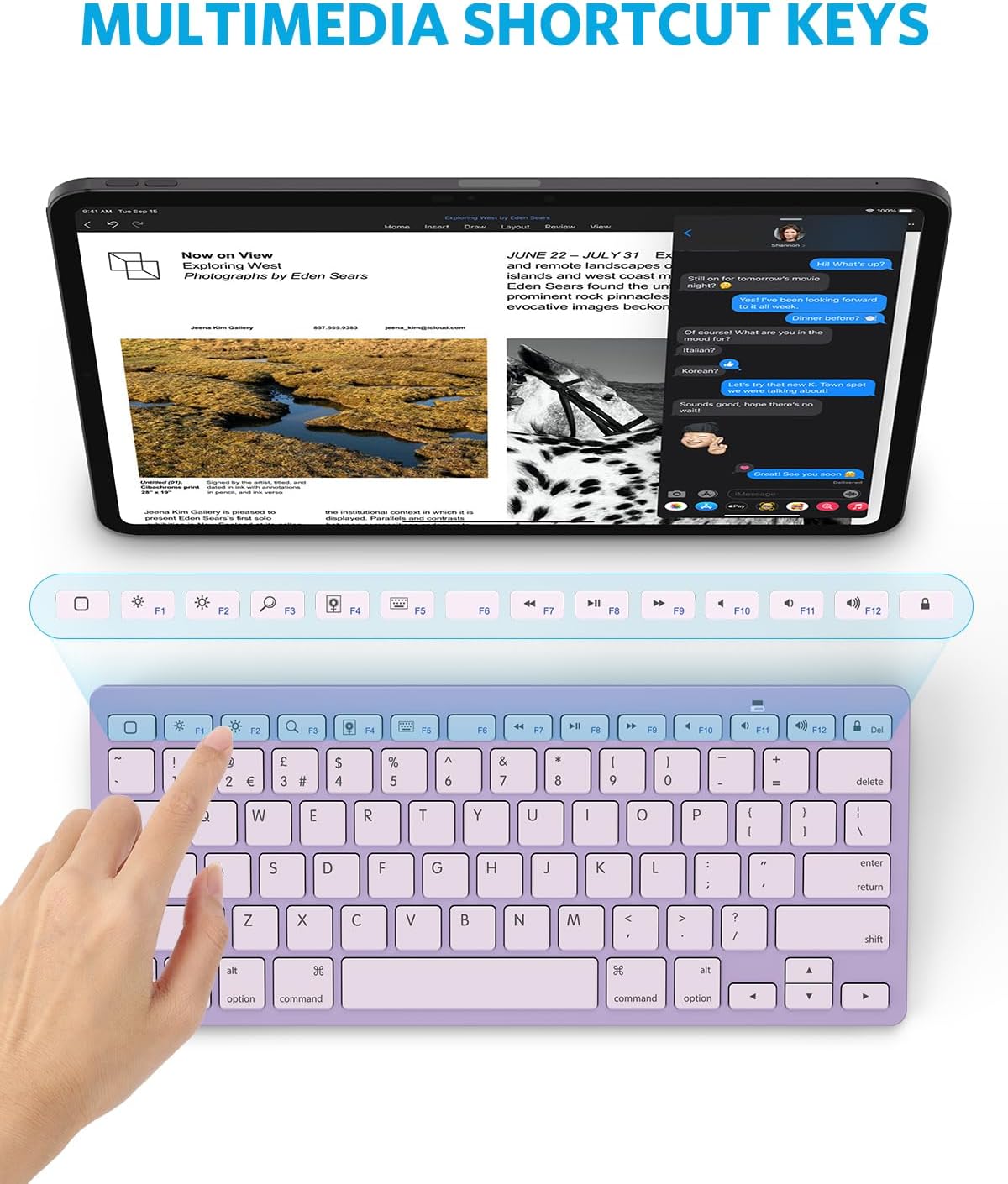 Detalle de OMOTON Bluetooth Wireless Keyboard for iOS (UK QWERTY) – Purple