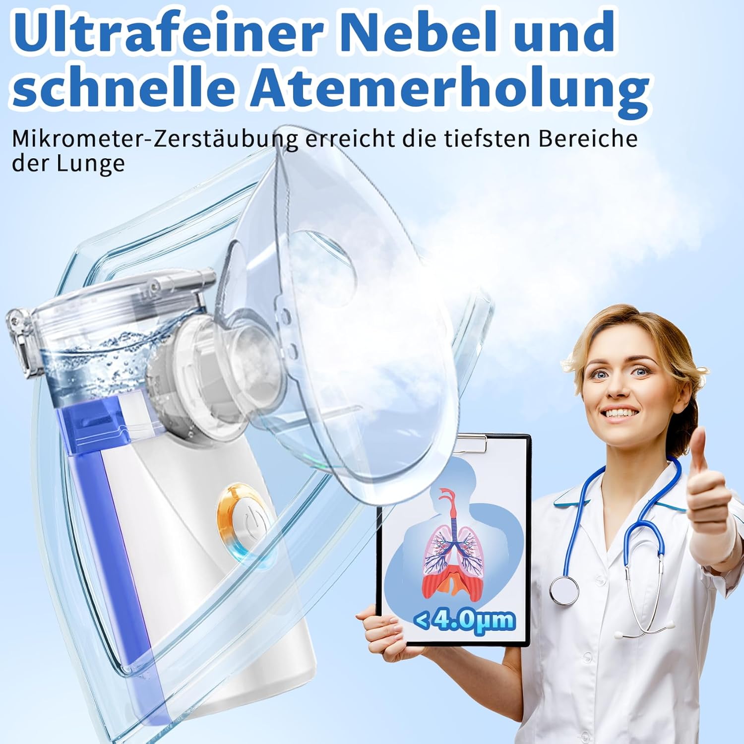Detalle 2 de Inhalationsgerät 600mAh tragbar für Kinder und Erwachsene