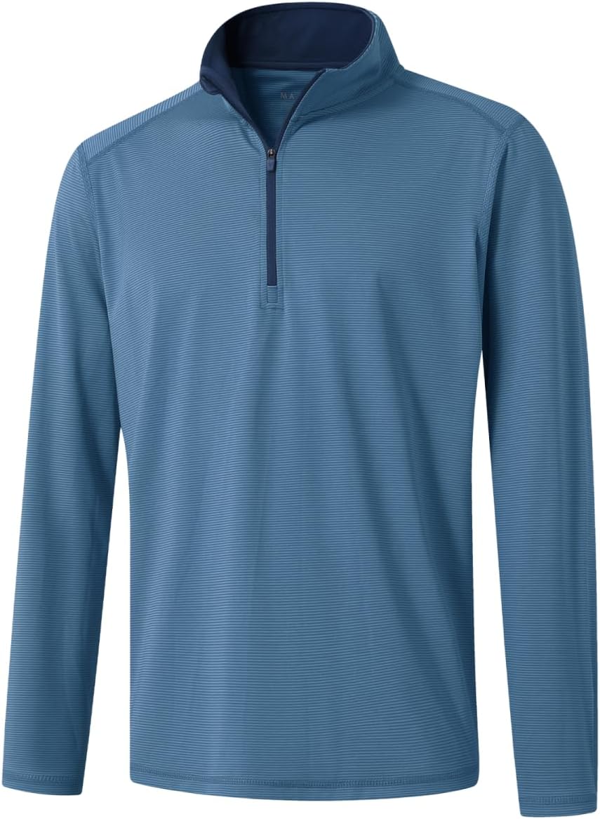 Thumbnail 6 de M MAELREG Quarter Zip Pullover Men Performance Dry Fit Stripe Mock Neck Midlayer