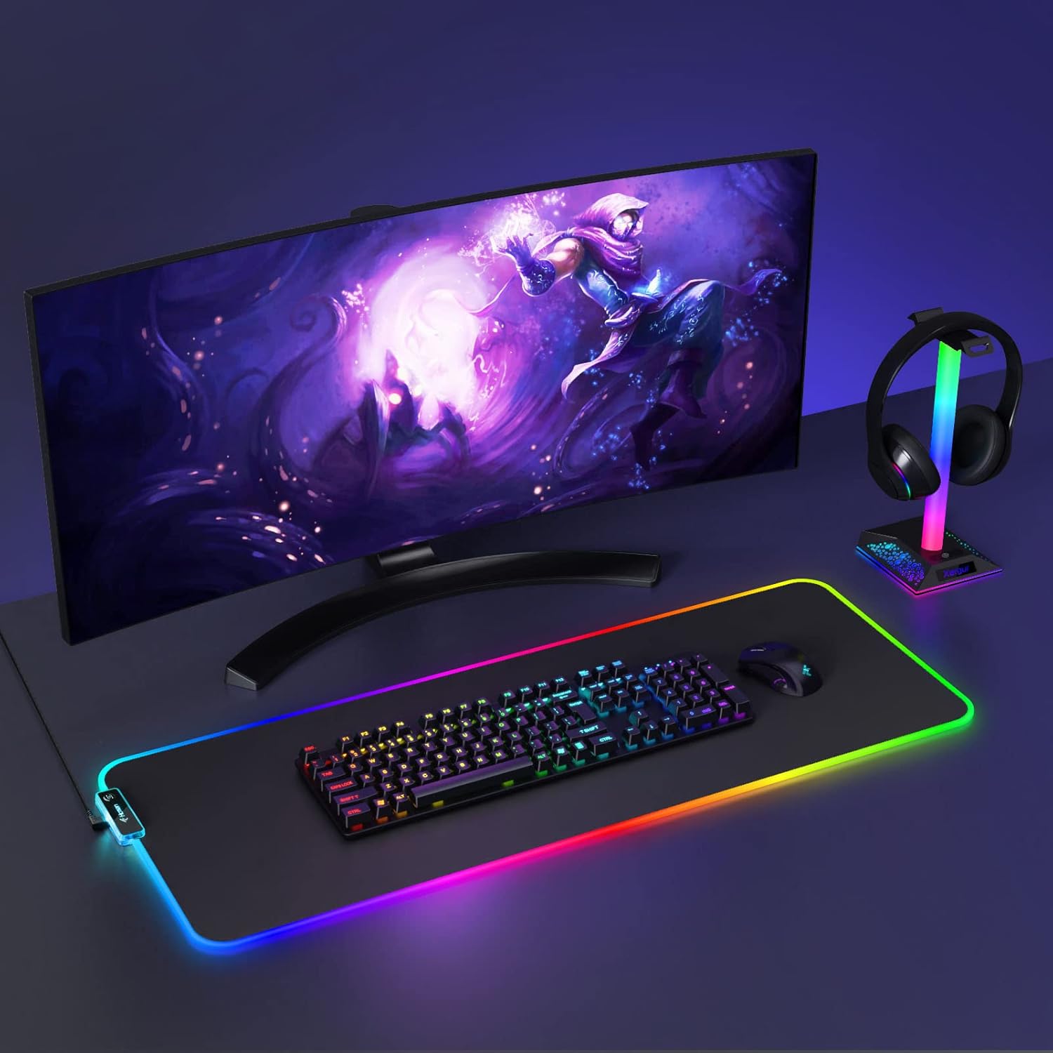 Thumbnail 2 de Hcman RGB Gaming Mouse Mat Pad 800×300×4mm 🖱