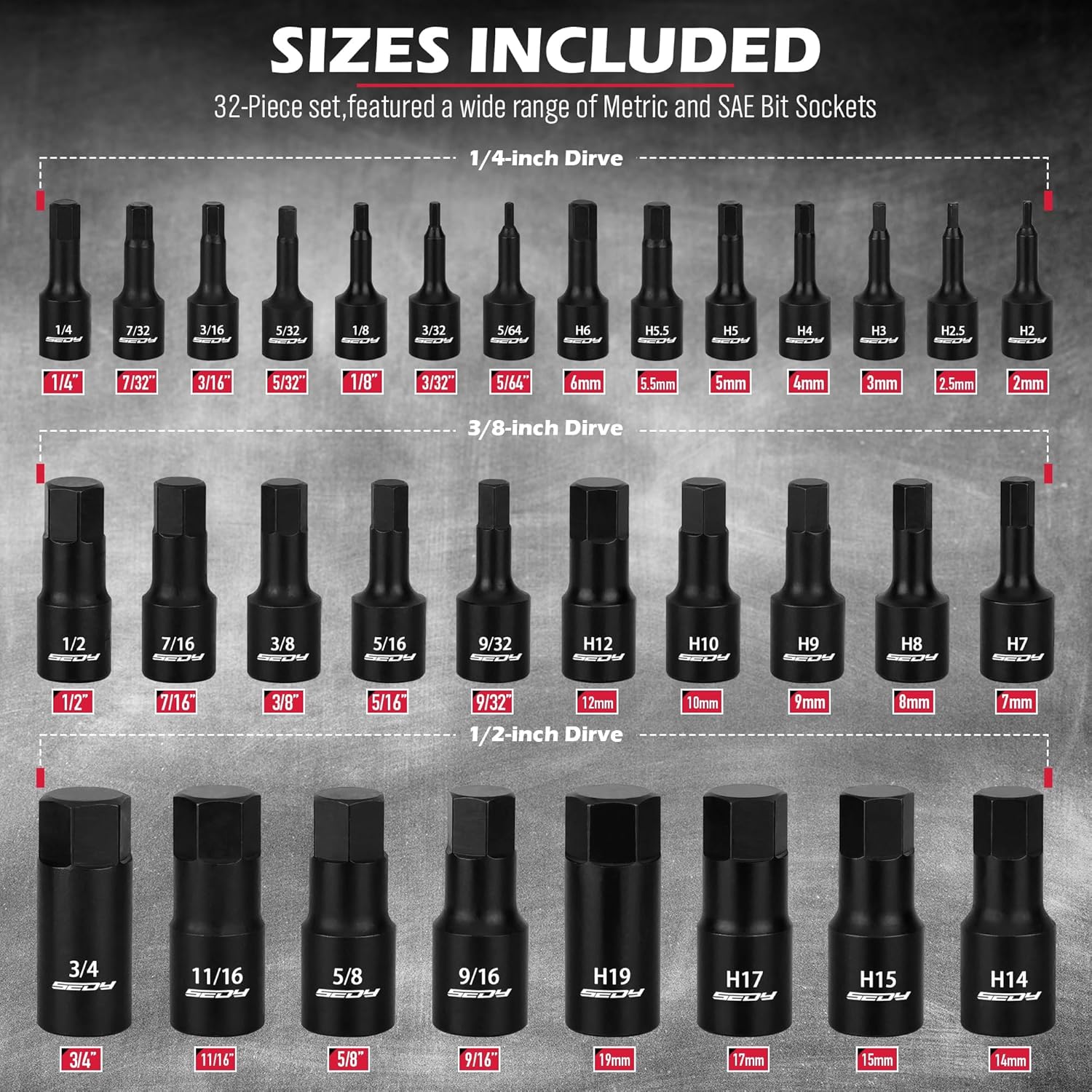 Thumbnail 1 de Hex Bit Impact Socket Set 36-Piece 🧰
