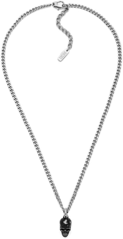Thumbnail 4 de Diesel Collier pour homme en acier inoxydable avec fermoir mousqueton – finition brossée