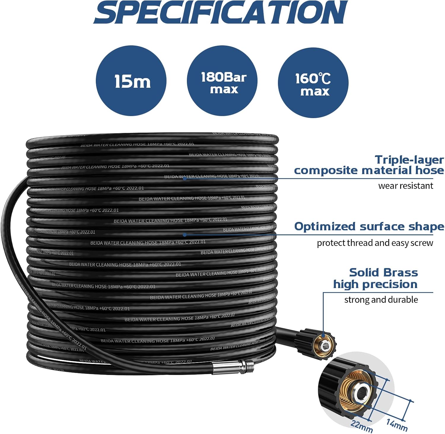 Detalle 2 de Tubo di Sonda Sturatubi 15M per Idropulitrici