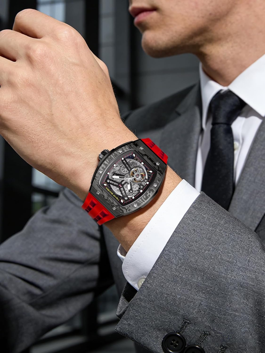 Detalle de Tsar Bomba Montre Automatique pour Homme – Étanchéité 50 m, mouvement 82S0, boîtier inox et verre saphir