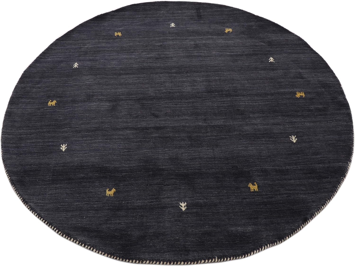Thumbnail 1 de CarpetFine Alfombra Redonda Gabbeh Uni Negra Ø 120 cm 🖤