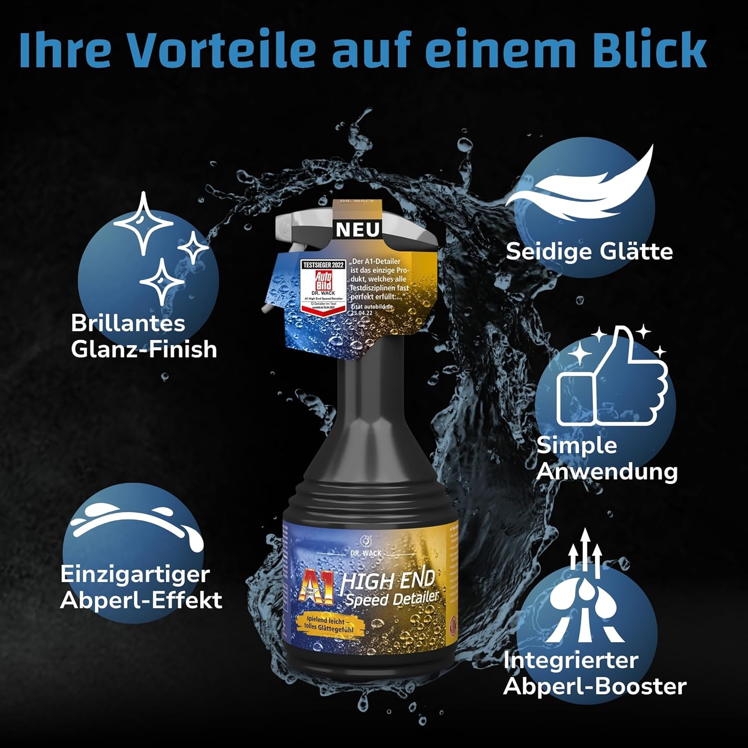 Thumbnail 4 de DR. WACK A1 HIGH END Speed Detailer 500 ml – Hochglanz-Lackpflege mit Abperl-Effekt
