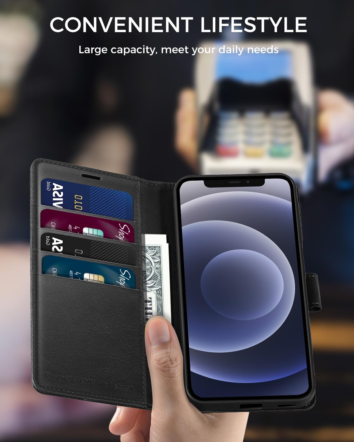 Thumbnail 5 de AIMOYU iPhone 12 Case Leather Wallet