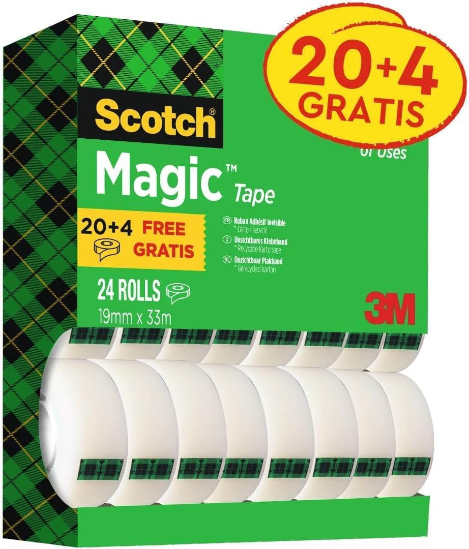 Thumbnail 1 de Scotch Nastro adesivo Magic Value Pack: 24 rotoli trasparenti opachi, scrivibili, 19 mm x 33 m
