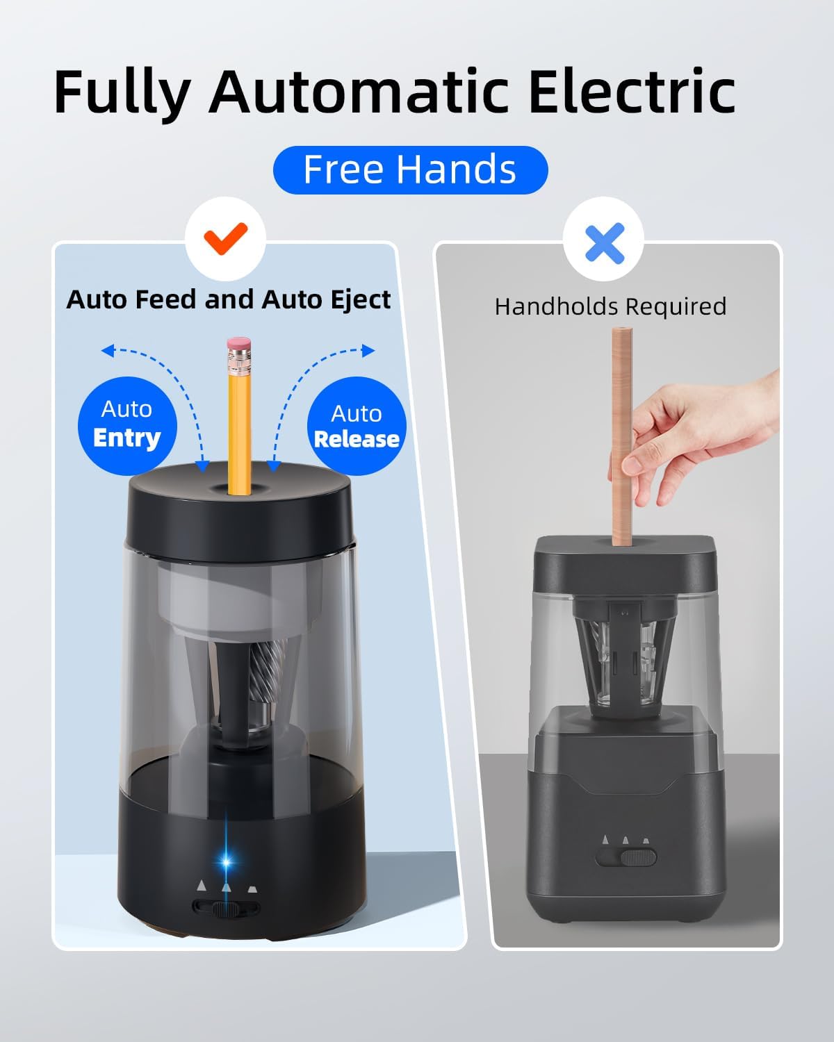 Thumbnail 1 de ZMOL Full Automatic Electric Pencil Sharpener – 6-8 mm, Rechargeable with Container (Black)