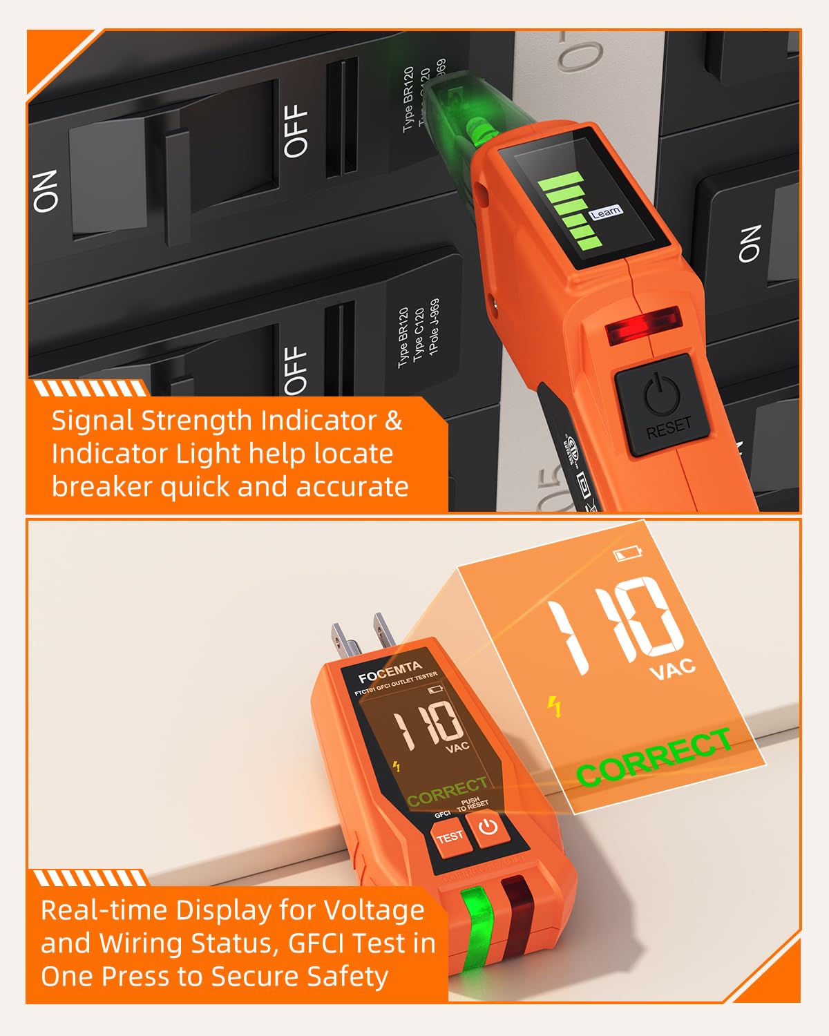 Thumbnail 6 de FOCEMTA Circuit Breaker Finder Kit with GFCI Tester
