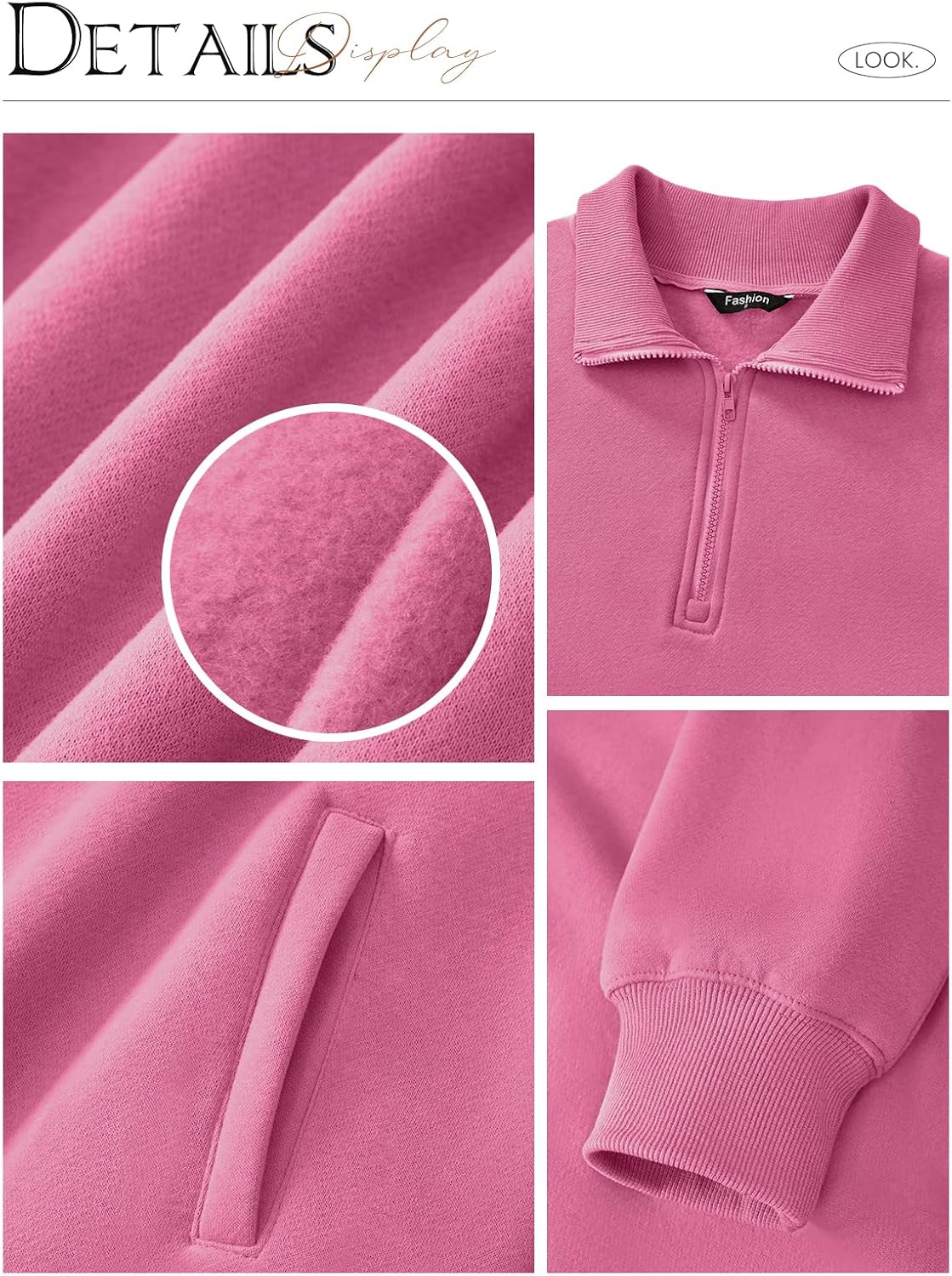 Thumbnail 4 de PRETTYGARDEN Half Zip Oversized Sweatshirt