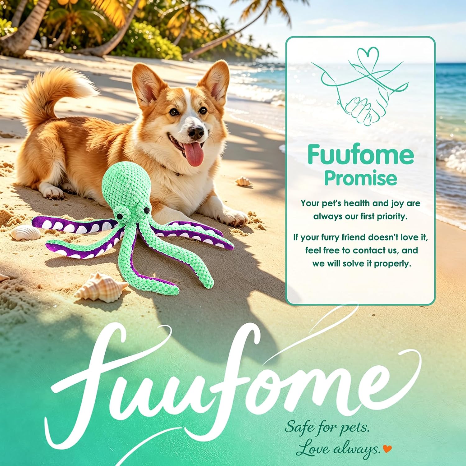 Thumbnail 6 de Fuufome Large Squeaky Dog Toys (Plush, 13.5-inch) — Chew, Fetch & Tug Plush for Small to Large Dogs