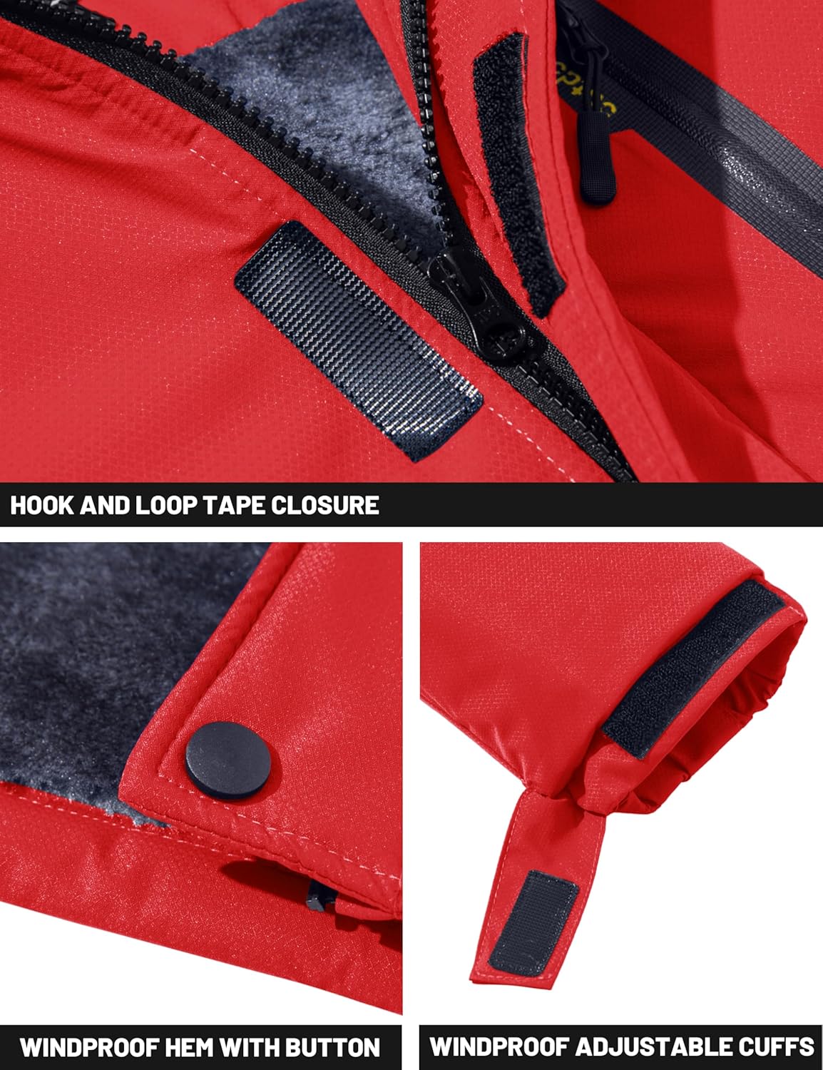 Thumbnail 6 de TACVASEN Men’s Winter Skiing Jacket with Detachable Hood and Fleece Lining