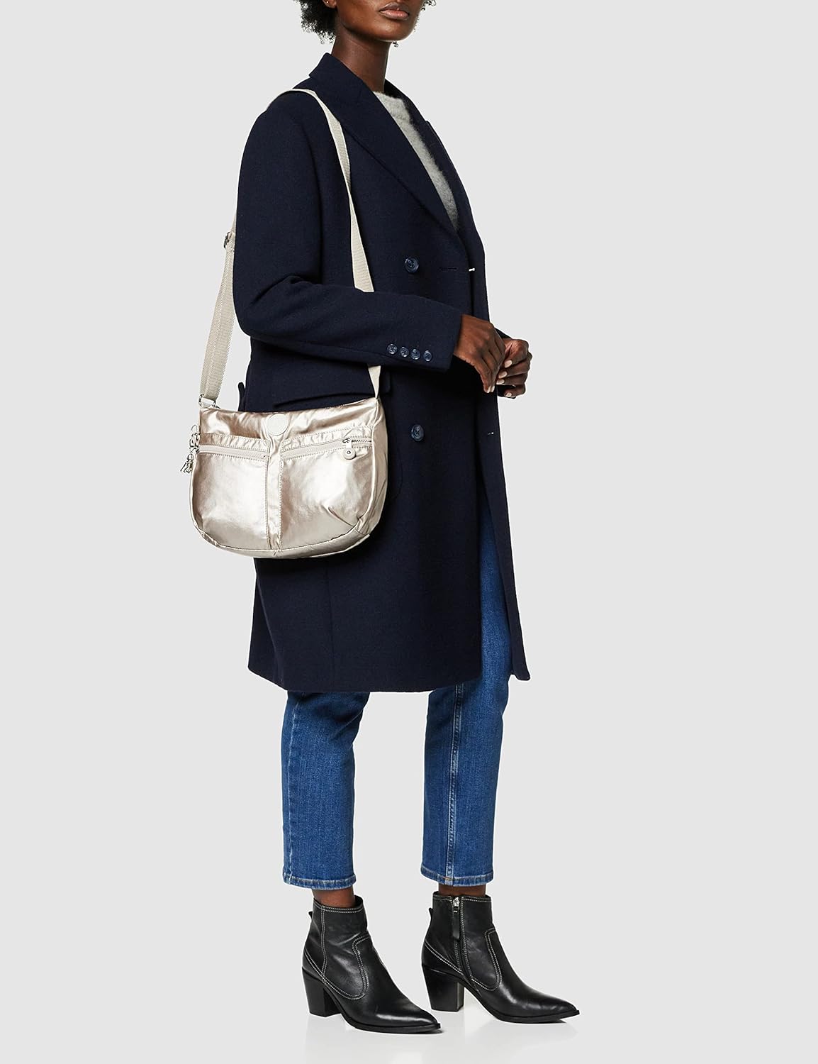 Thumbnail 1 de Kipling Izellah Bandolera Mediana Metallic Glow ✨ Plata