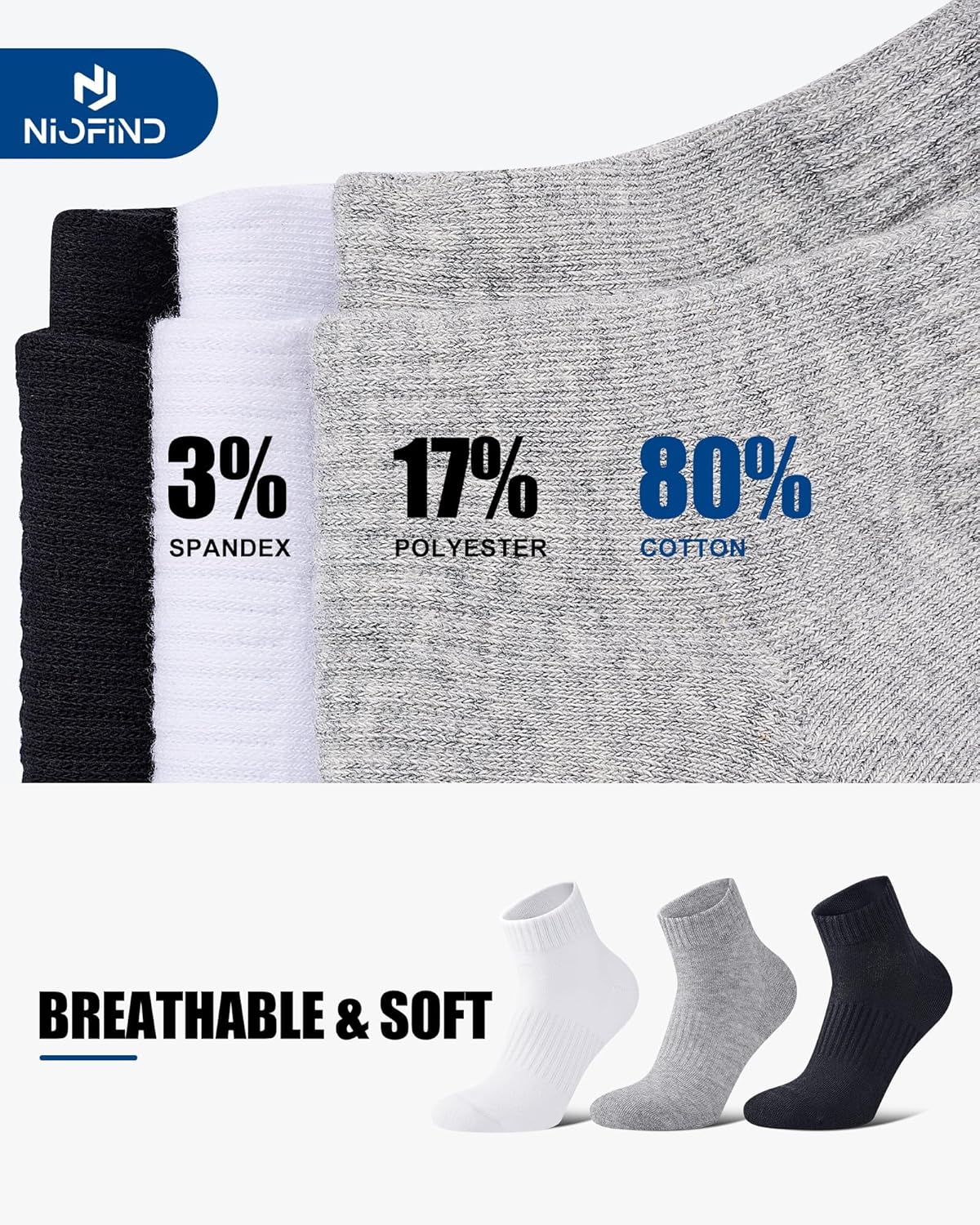 Thumbnail 2 de Niofind sport ankle socks 3 to 6 pairs