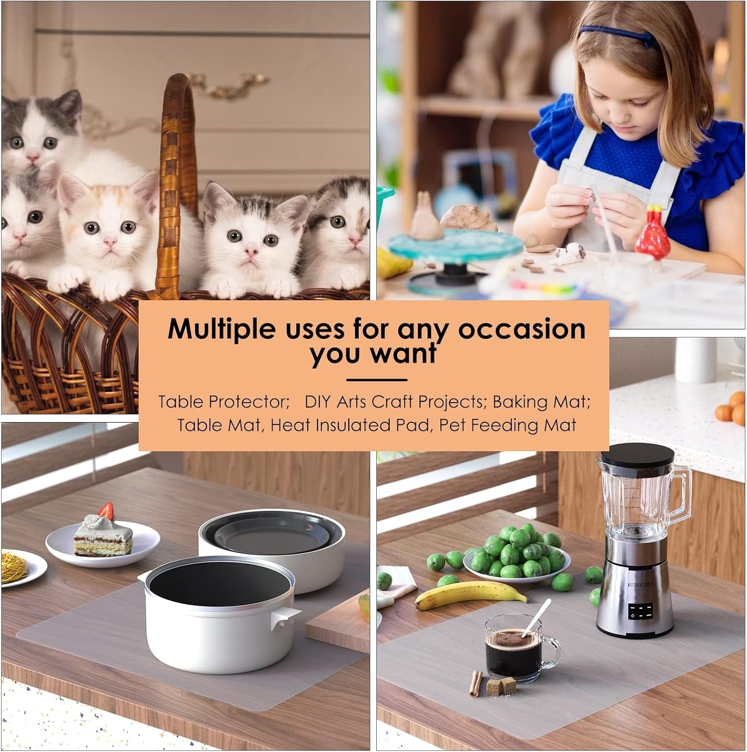 Thumbnail 3 de KitchenRaku Extra Large Silicone Mat for Worktops — 63x43cm, Non-Slip & Heat Resistant