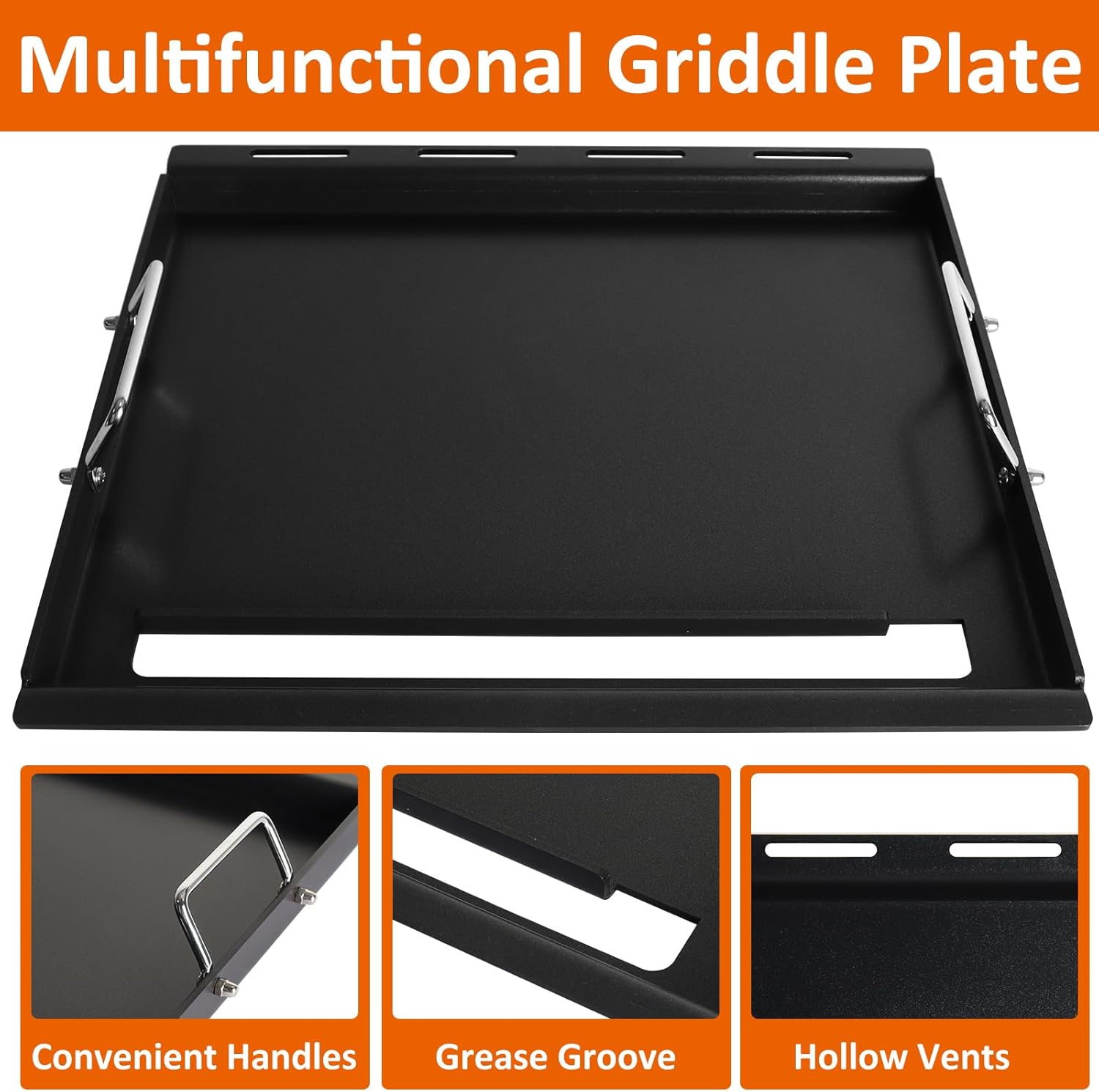 Detalle de Full-Size Griddle Inserts with Handles for Weber Spirit 200/Spirit II 200 Series Grills