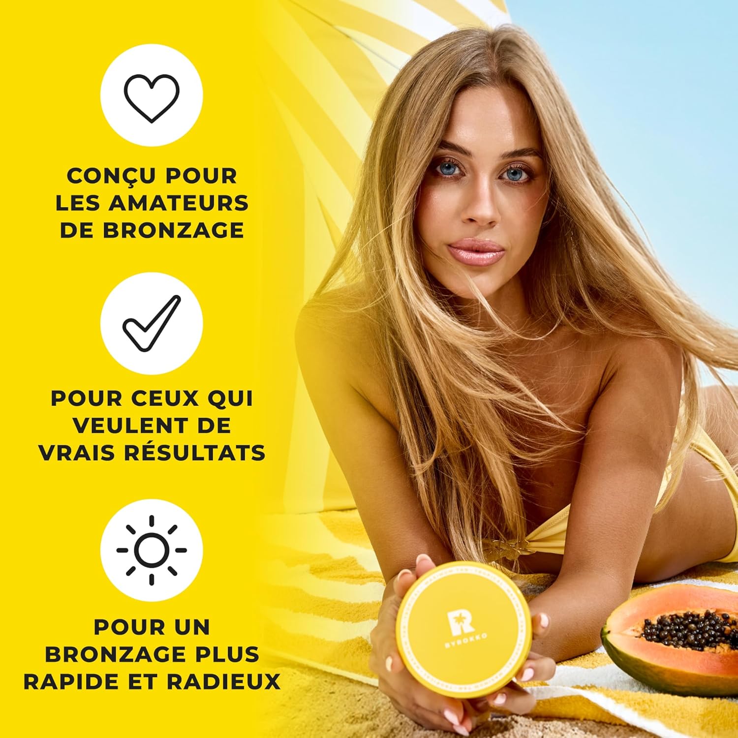 Thumbnail 5 de BYROKKO Shine Brown Tropical Accélérateur de Bronzage (190 g) – Crème solaire hydratante pour un bronzage rapide et durable