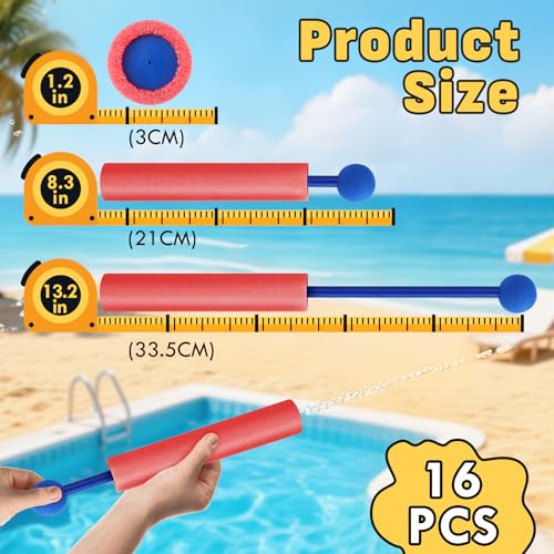 Thumbnail 1 de Lehoo Castle Pistola de Agua 16PCS: Pistolas de Espuma EVA con Alcance de 9,1 m para Playa y Piscina