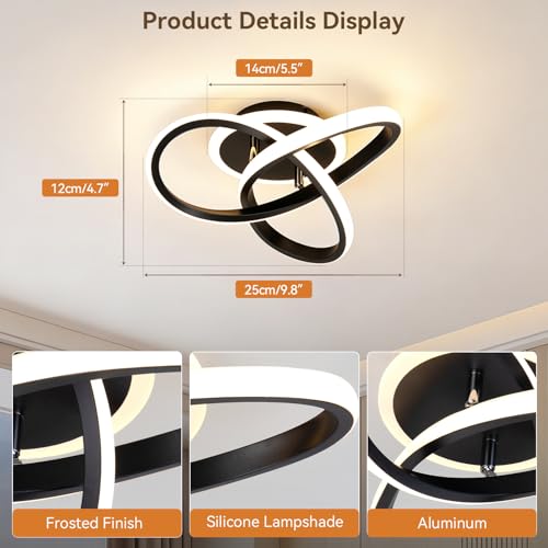 Detalle de MELAYR 4760682 Plafonnier LED Moderne 3000K/4500K/6500K – 21W, CRI≥80