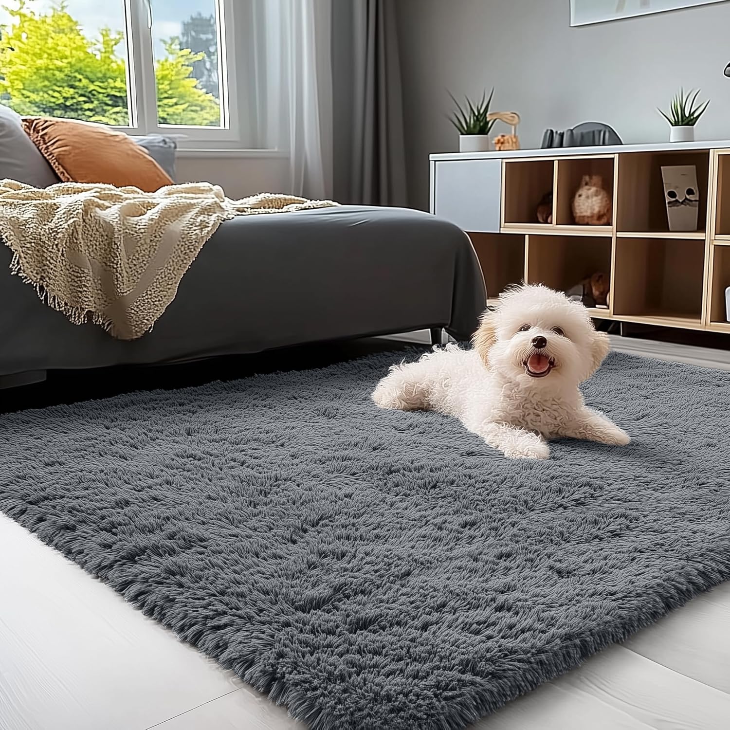 Thumbnail 2 de OLANLY 4x5.9 ft Machine Washable Shag Rug 🏠