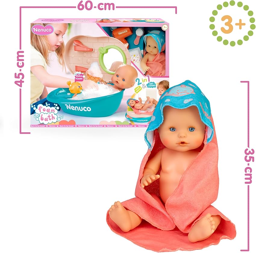 Thumbnail 1 de Nenuco NFNA0000 muñeco baño 35 cm, bañera 2 en 1