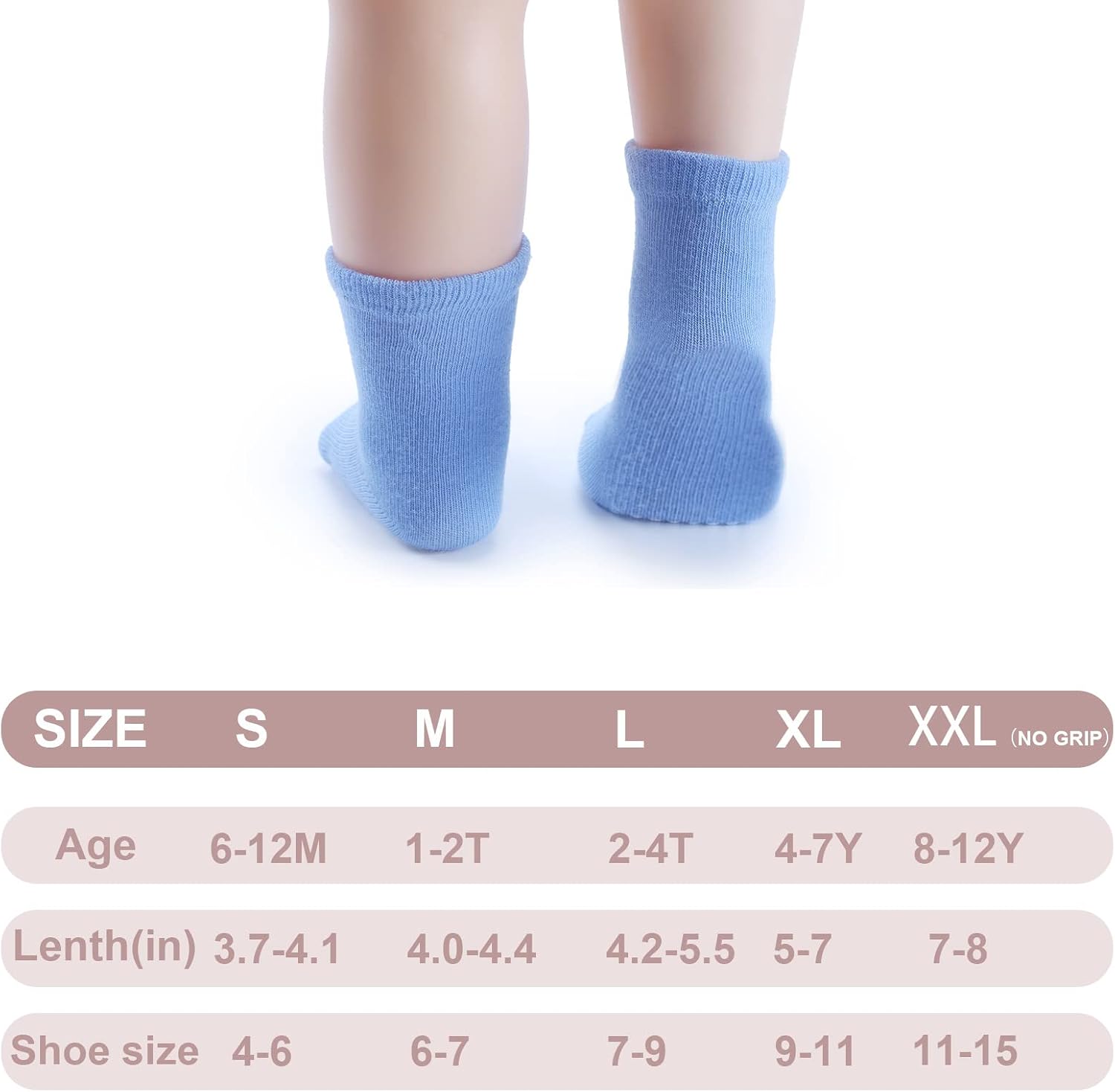 Thumbnail 3 de JAKIDAR 12-Pack Baby and Toddler Cotton Crew Socks with Non-Slip Grips