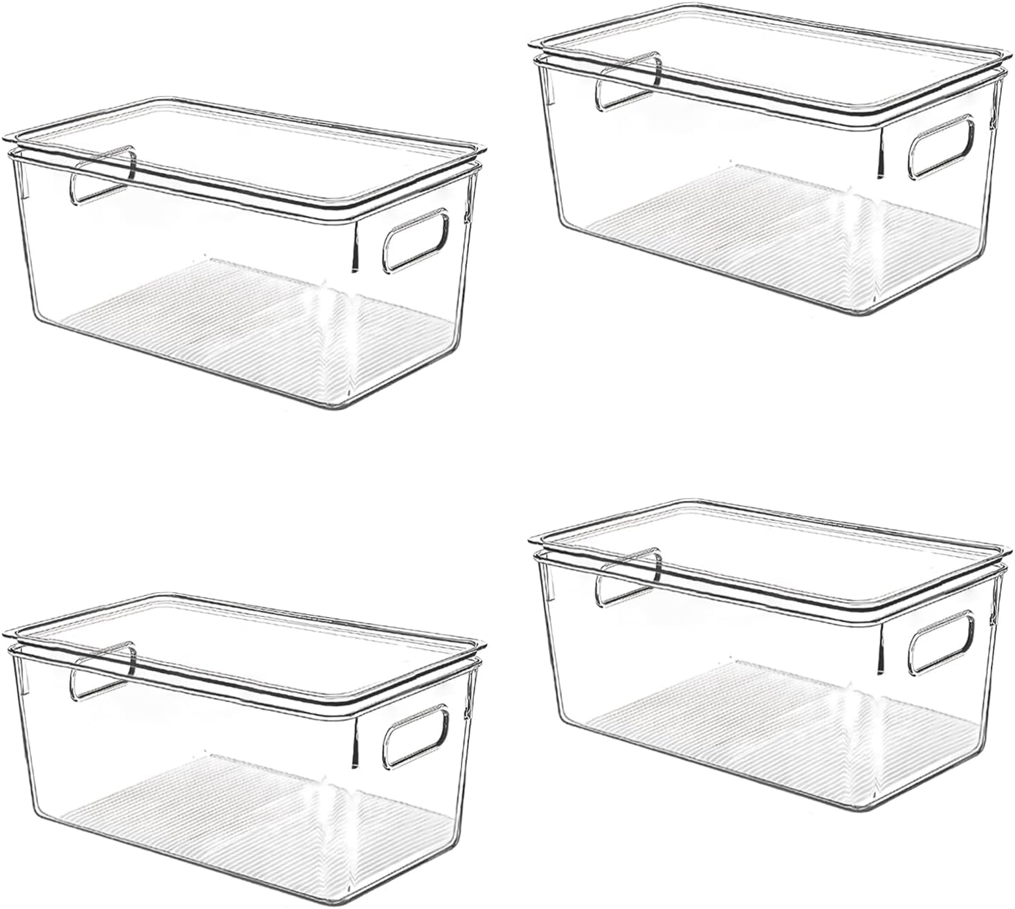 Thumbnail 6 de Clear Plastic Storage Bins with Lids (Set for Kitchen, Pantry & Fridge Organization) — Stackable BPA-Free Containers