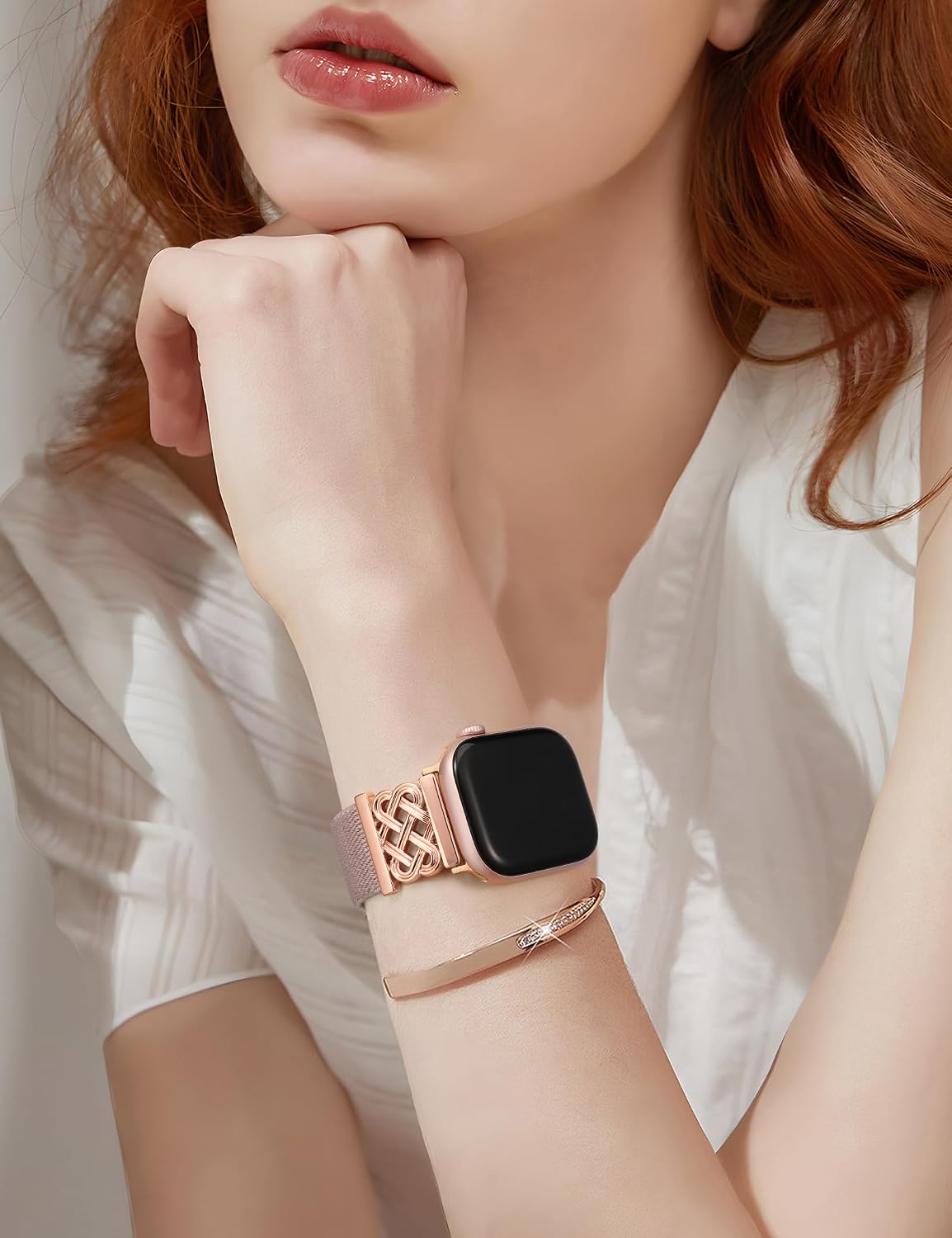 Thumbnail 5 de Minyee Magnetic Stretchy Band for Apple Watch (38/40/41/42/44/45/46/49mm) with Celtic Knot Nylon Strap