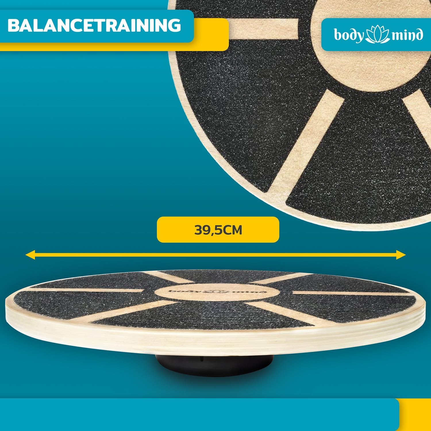 Detalle de Balance-Board Deluxe Wackelbrett – Physiotherapie-Training mit kostenlosem E-Book