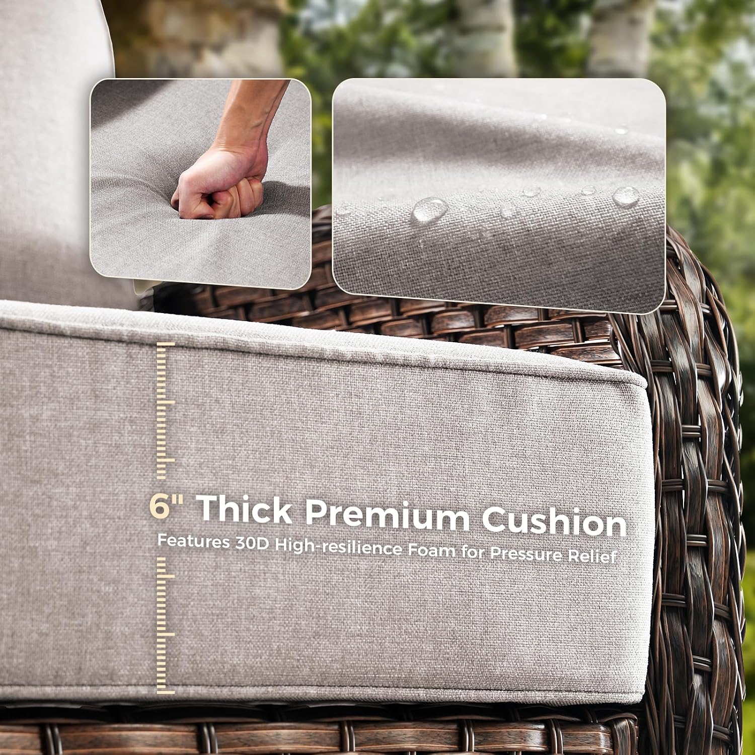 Detalle 2 de Outdoor Chair Cushions 24 x 24-Inch