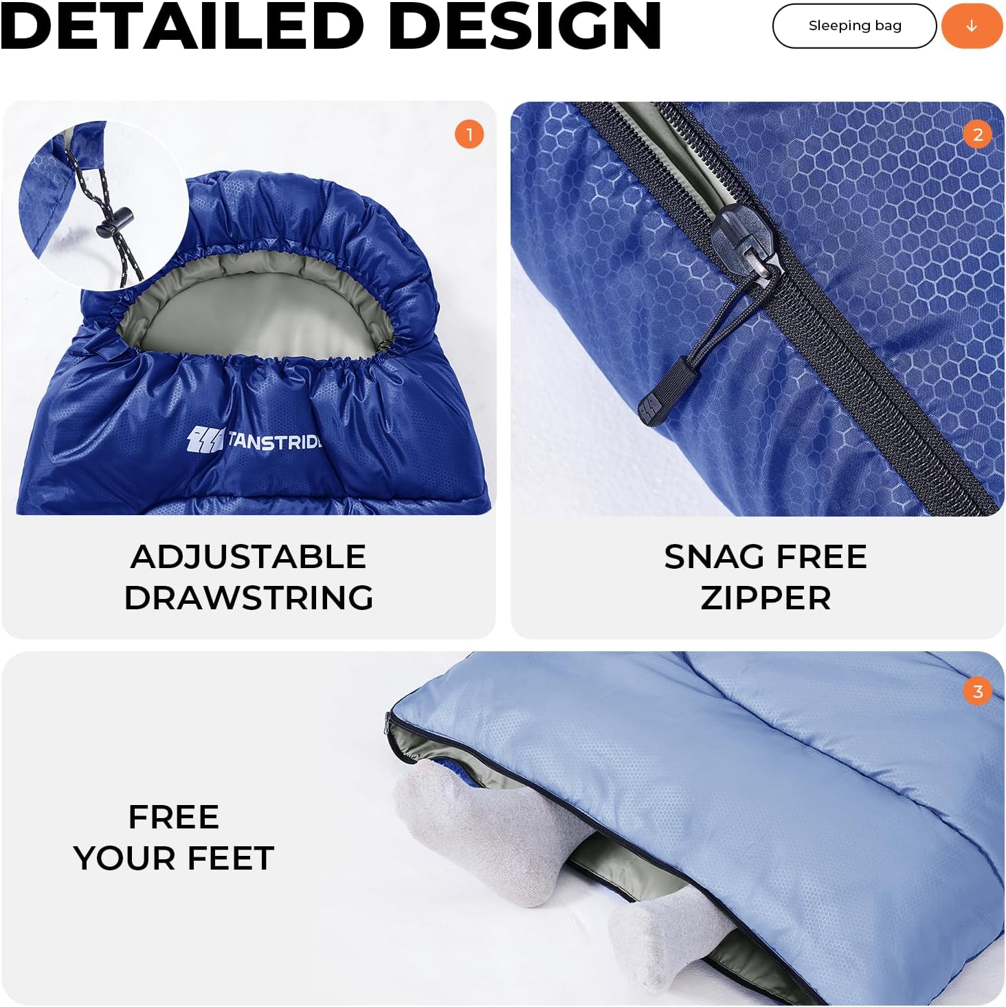 Detalle 1 de TANSTRIDER Sleeping Bag, 31.5 x 86.6 Inches