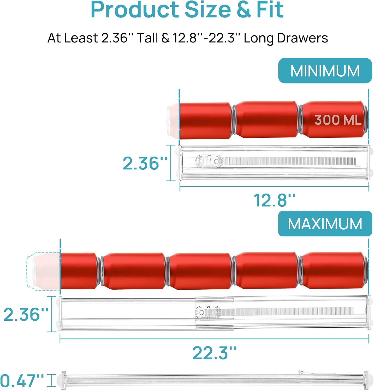 Thumbnail 1 de Vtopmart 4 Pack 2.36" Short Upgrade Drawer Dividers