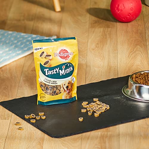 Detalle de Pedigree Tasty Minis Adult Dog Treats Cheese & Beef Nibbles 140g – Pack of 8
