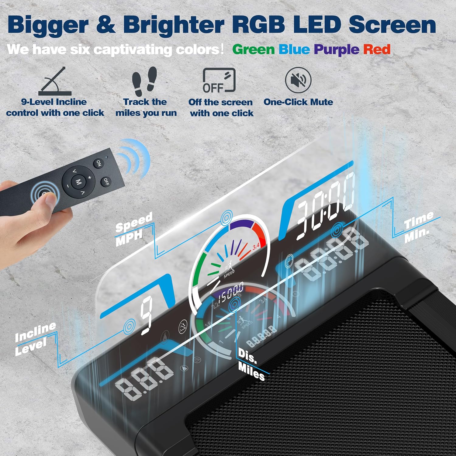 Detalle 2 de TRAILVIBER X01 Walking Pad Treadmill with 12% Auto Incline and Bluetooth