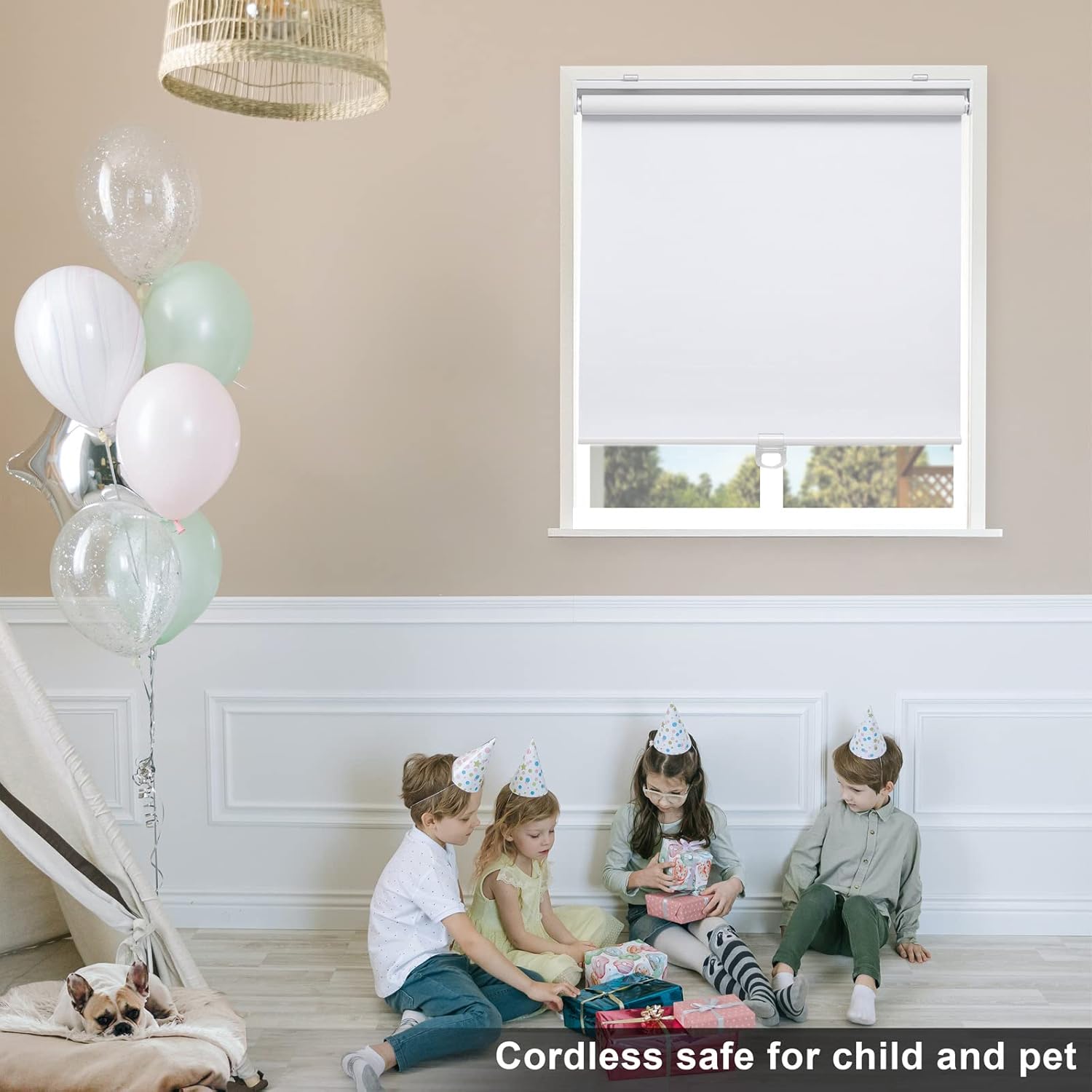 Detalle de Sunoff 100% Blackout Cordless Roller Shades (28" W x 72" H) for Windows & French Doors
