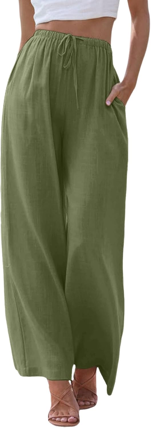 Thumbnail 6 de Damen Leinenhose Lang – leichte Palazzo-Hose aus Leinen-Baumwollmix mit Taschen, locker sitzend