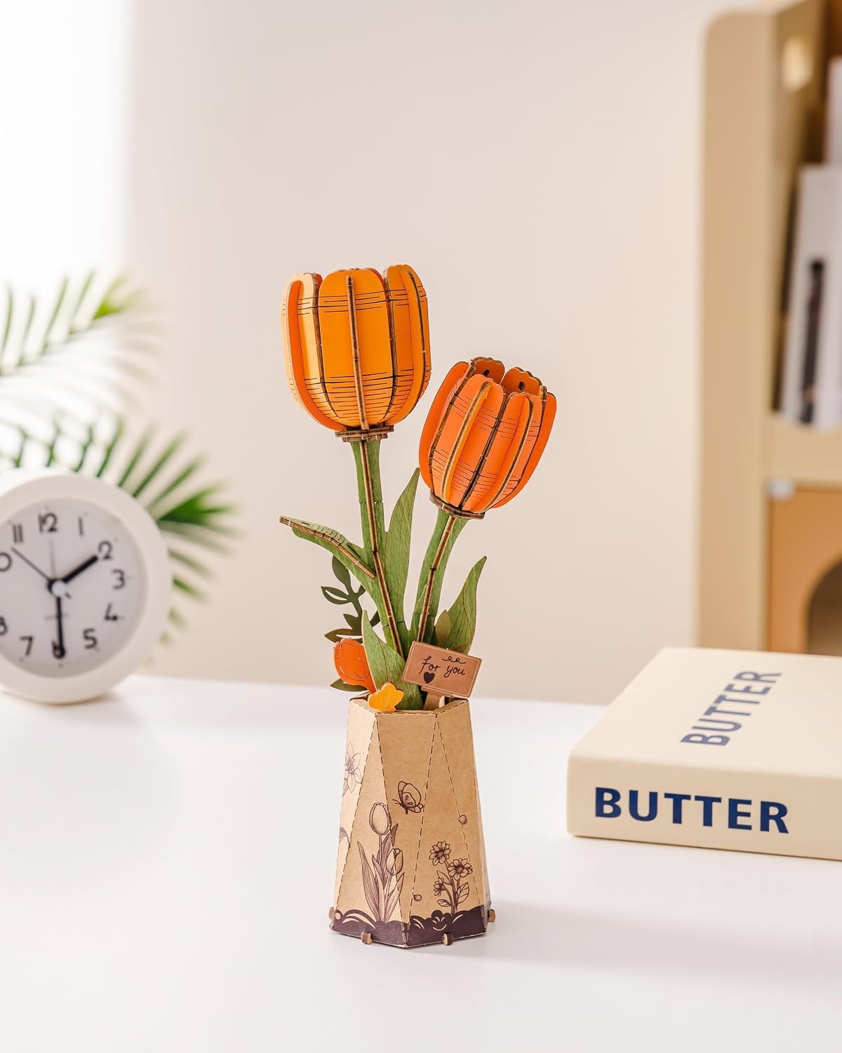 Detalle 1 de Puzzle 3D tulipe orange en bois