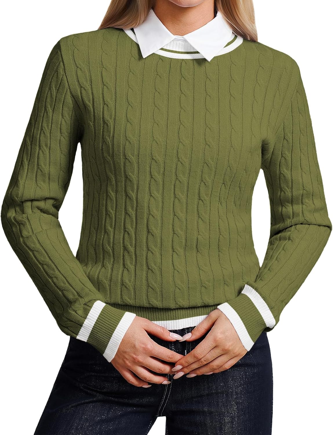 Thumbnail 1 de YUNDAI Womens Cable Knit Jumper UK 8–18