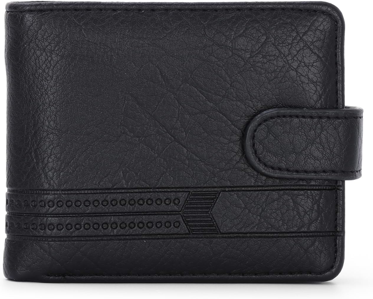 Detalle de BWBIKE Slim PU Leather Wallet for Men with 1 Zipper Compartment – A neat, practical bifold with dedicated coin, card and ID spaces