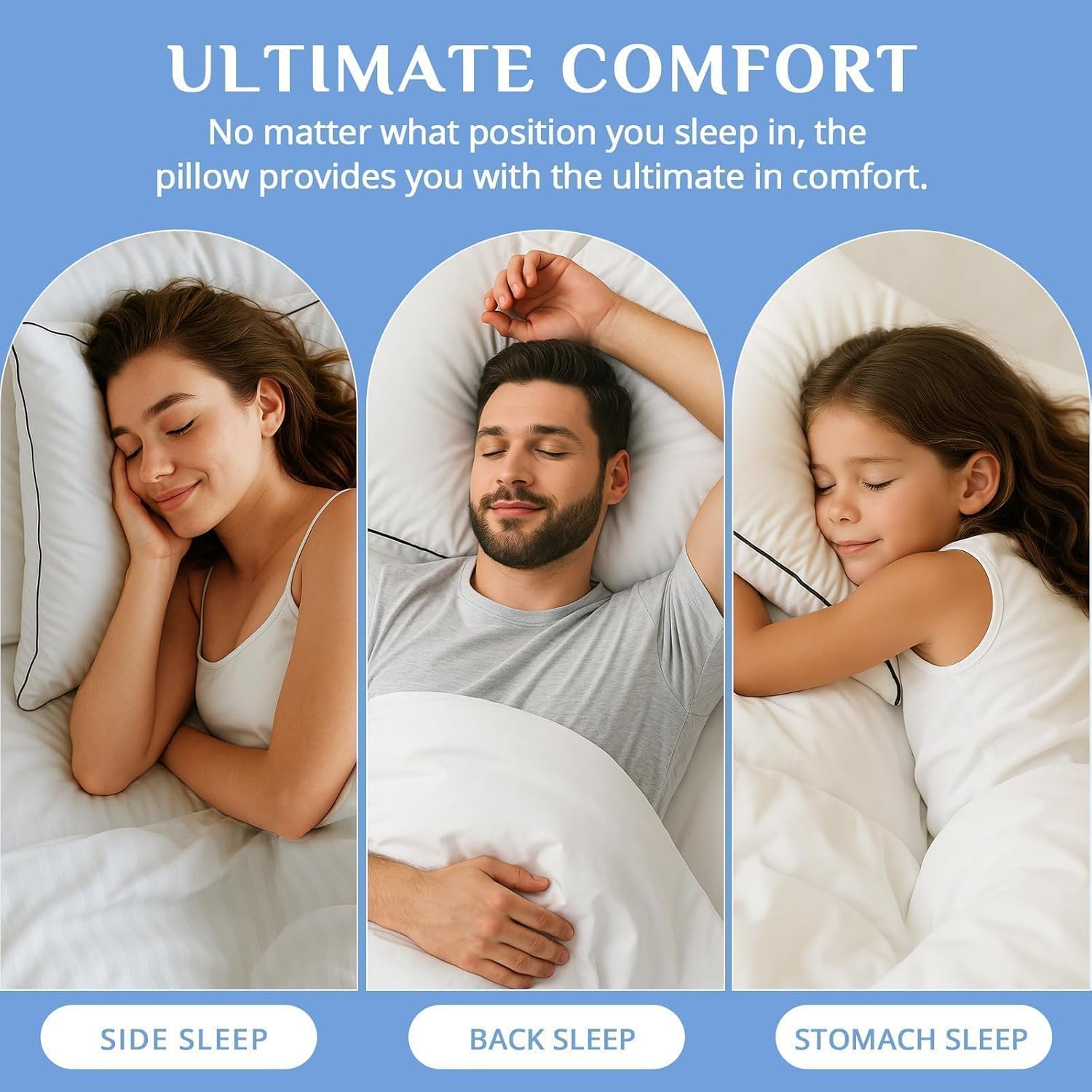 Thumbnail 6 de JOLLYVOGUE King Size Pillows Set of 4 – Hotel-Quality Down Alternative Pillows